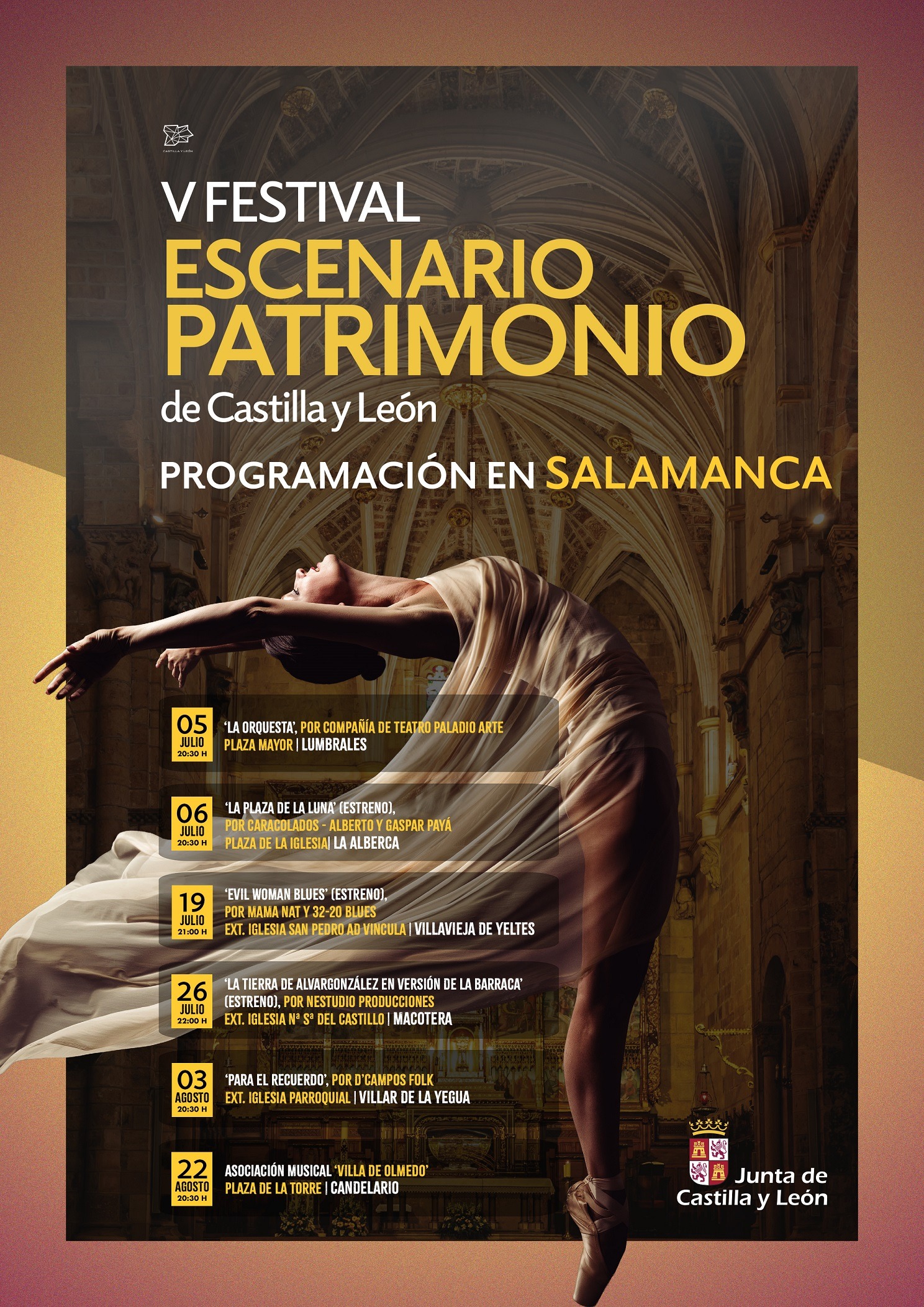 El V Festival ‘Escenario Patrimonio de Castilla y León’ ofrecerá seis actuaciones en la provincia de Salamanca