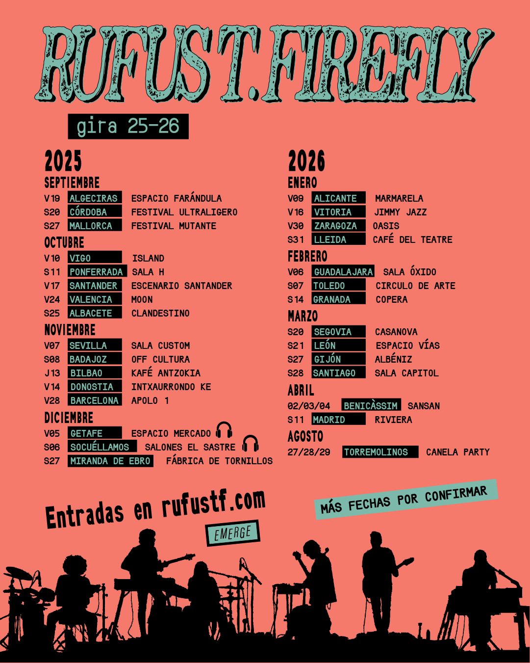 RUFUS T. FIREFLY ANUNCIAN NUEVAS FECHAS POR SALAS CON ‘TODAS LAS COSAS BUENAS’